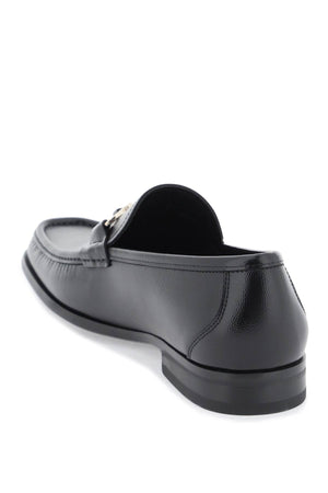 FERRAGAMO Men's Grained Leather Loafers with Gancini Hardware