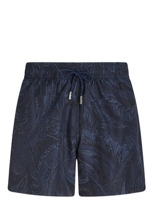 ETRO Midnight Paisley Mini Swim Shorts