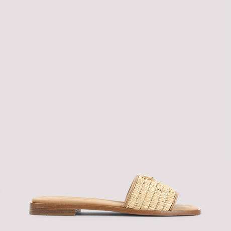 PRADA 100% Leather Flat Sandals