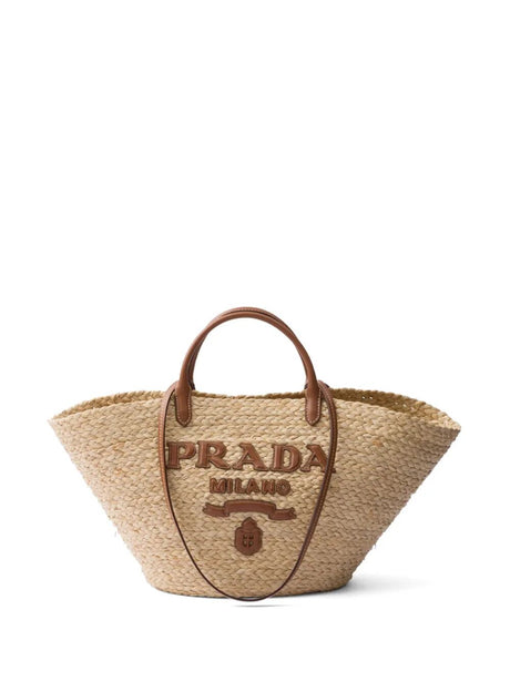 PRADA Large Raffia Shopping Bag