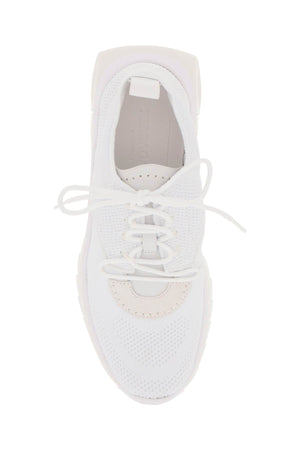 FERRAGAMO White Mesh and Suede Women's Running Sneakers