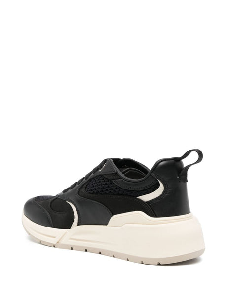 Black Leather Almond-Toe Sneakers for Women by Ferragamo