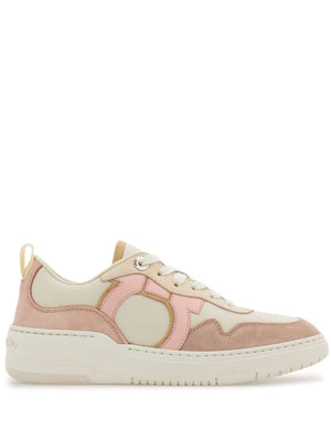 FERRAGAMO Chic Leather Gancini Hook Sneakers for Women