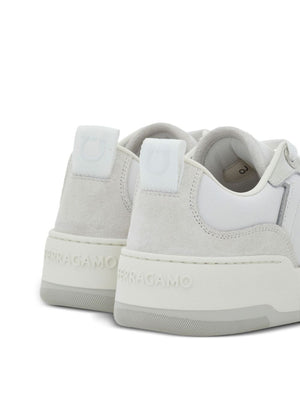 FERRAGAMO Chic Leather Gancini Hook Sneakers for Women