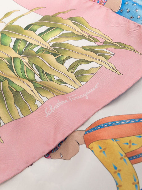 Ferragamo India Print Silk Scarf 90 x 90 cm