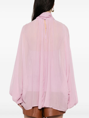 ZIMMERMANN Women’s Lilac Bow Neck Bat Sleeve Blouse