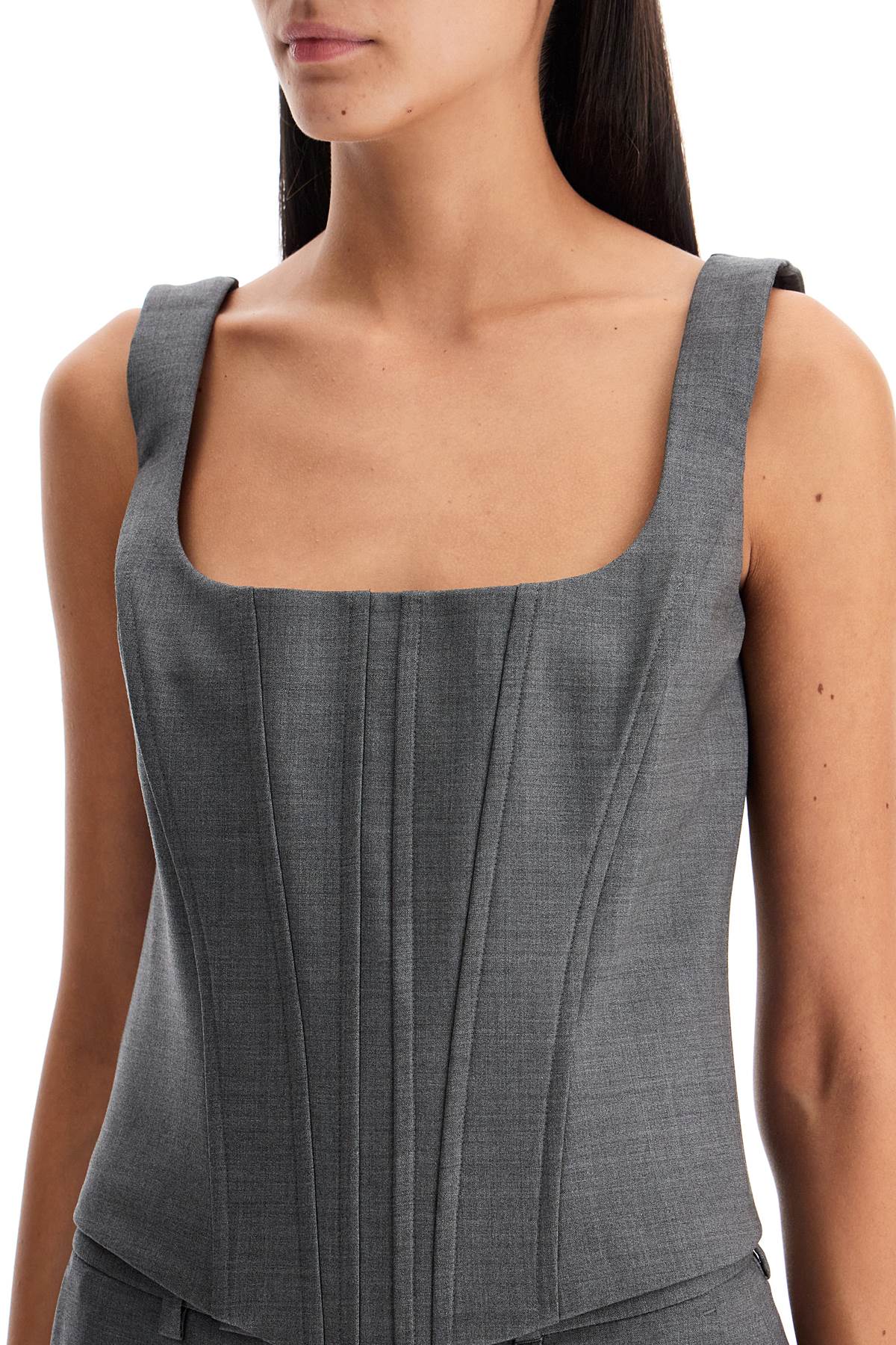 GIUSEPPE DI MORABITO Sleeveless Corset Top with Square Neckline for Women