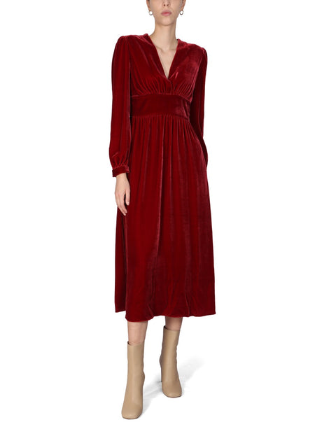 BOUTIQUE MOSCHINO Classic Long Sleeve Velvet Dress