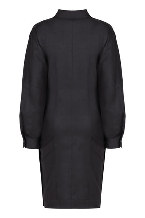 PHILOSOPHY DI LORENZO SERAFINI Chic Wool-Blend Asymmetric Shirt Dress