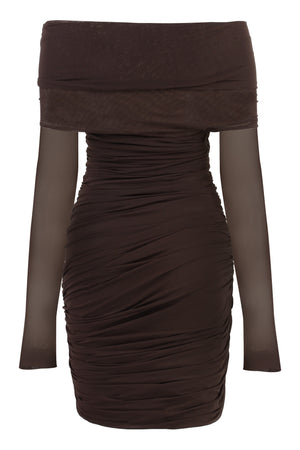 PHILOSOPHY DI LORENZO SERAFINI Elegant Draped Mini Dress with Removable Sleeves