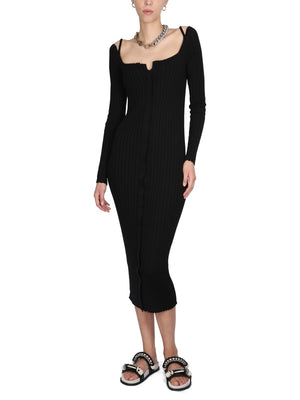 PHILOSOPHY DI LORENZO SERAFINI Elegant Midi Dress with Concealed Front Closure