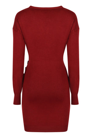 PHILOSOPHY DI LORENZO SERAFINI Chic Ribbed Wool-Blend Mini Dress