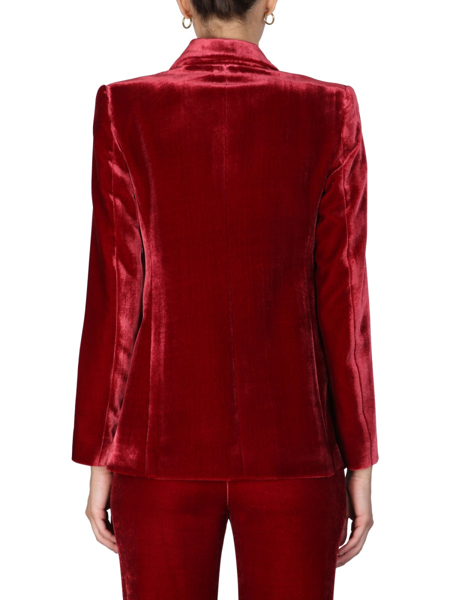 BOUTIQUE MOSCHINO Elegant Velvet Jacket with Peaked Lapels