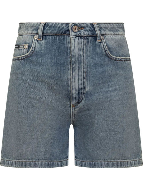 DOLCE & GABBANA Thigh-Length Denim Shorts for Men