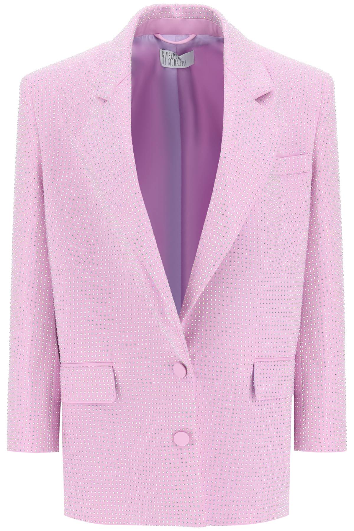 红粉水晶点缀的意大利设计师SS23女装棉夹克