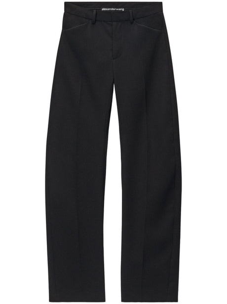 ALEXANDER WANG Mid-Rise Bow Leg Wool Trousers