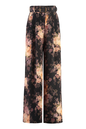 ZIMMERMANN Silk Tuck Trousers with Coordinated Waist Belt - Size 0P to 4