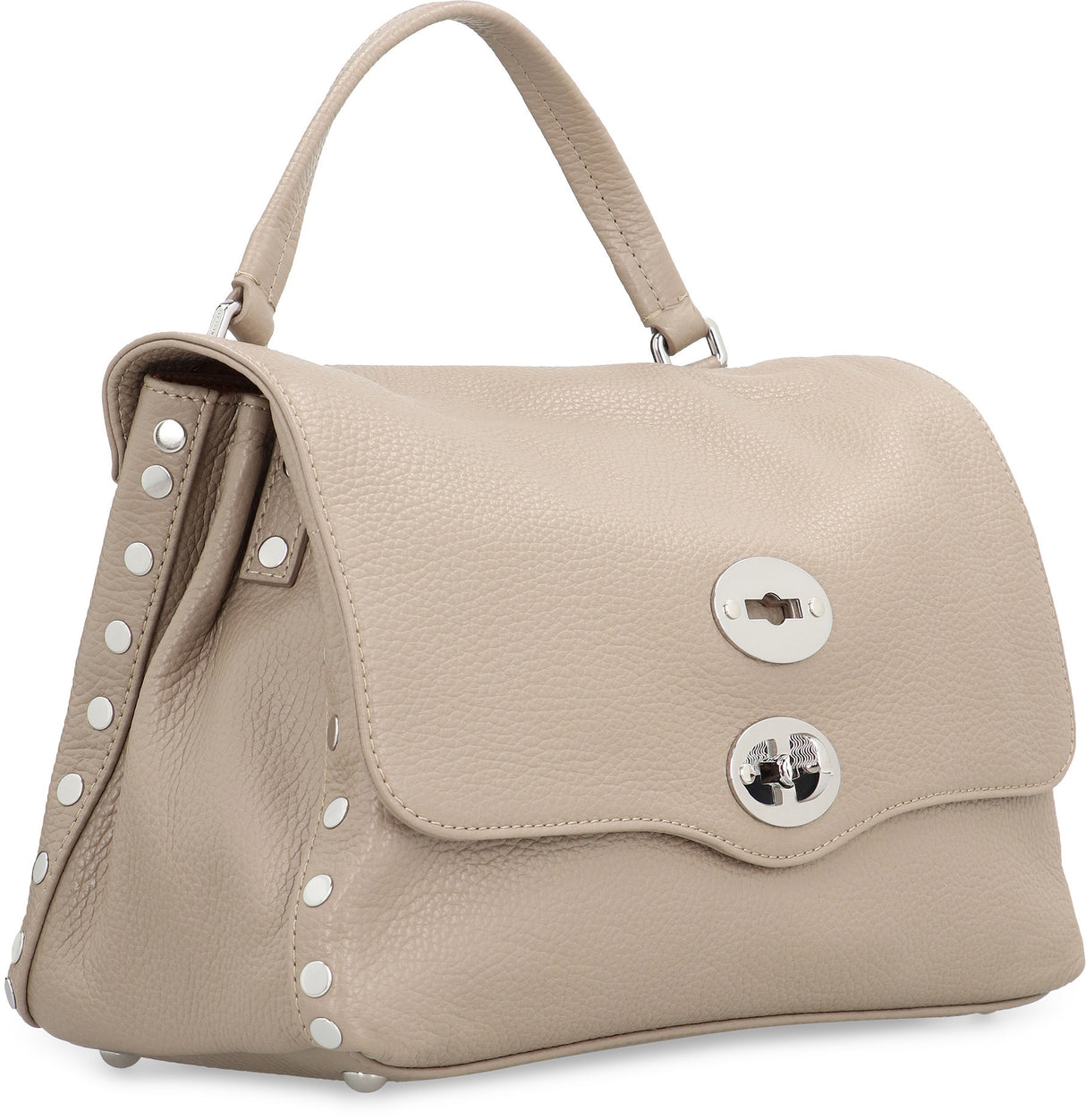 ZANELLATO Elegant Daily Mini Leather Handbag with Silver Accents