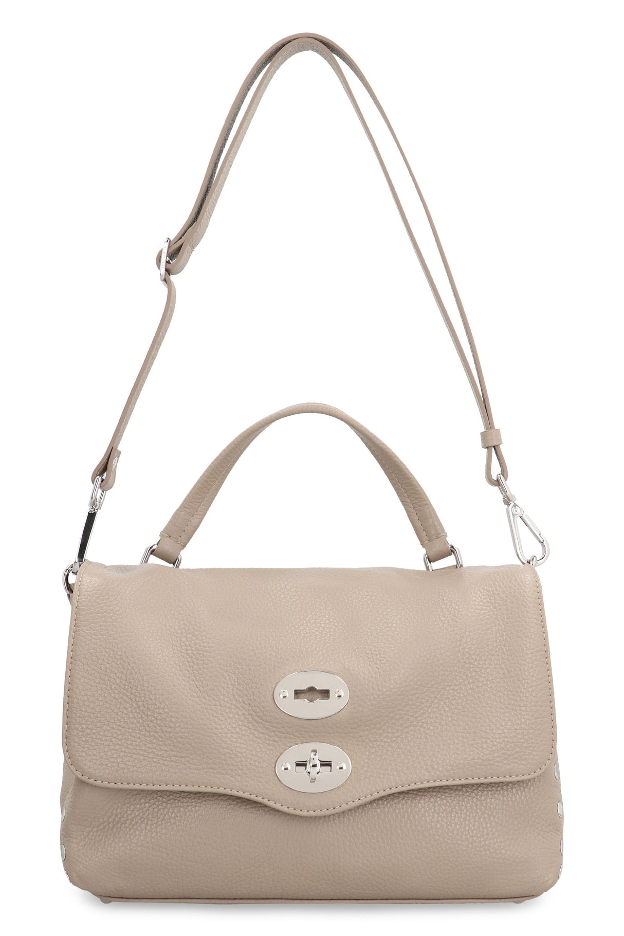 ZANELLATO Elegant Daily Mini Leather Handbag with Silver Accents