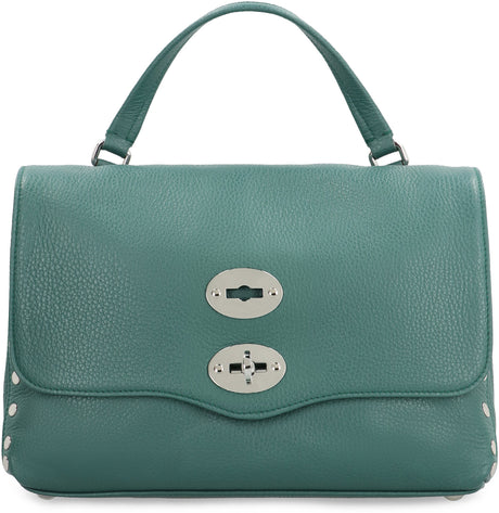 ZANELLATO Elegant Daily Leather Mini Handbag with Silver Accents 29x20x15 cm