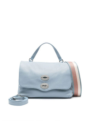 ZANELLATO Navy Blue Calf Leather Mini Postman Handbag for Women SS24