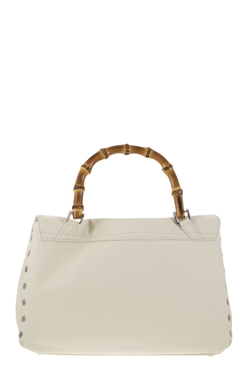 Classy White Bamboo Handle Handbag for Women