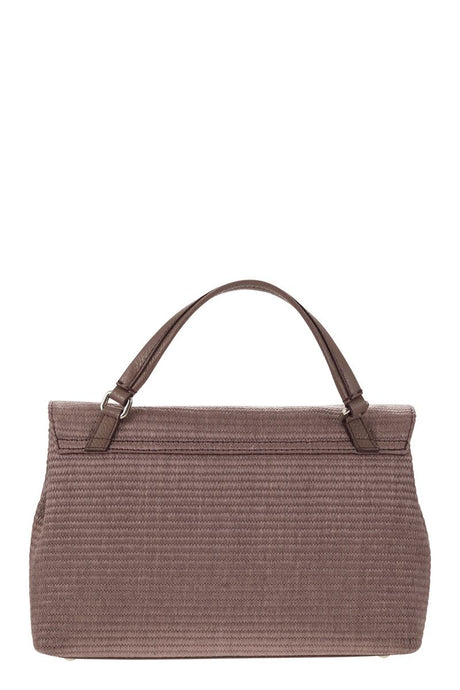 ZANELLATO Versatile Beige Shoulder Bag with Raffia and Leather Combination