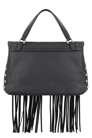 ZANELLATO Postman S Leather Handbag - Grainy Leather, Fringe Details, Silver-Tone Hardware