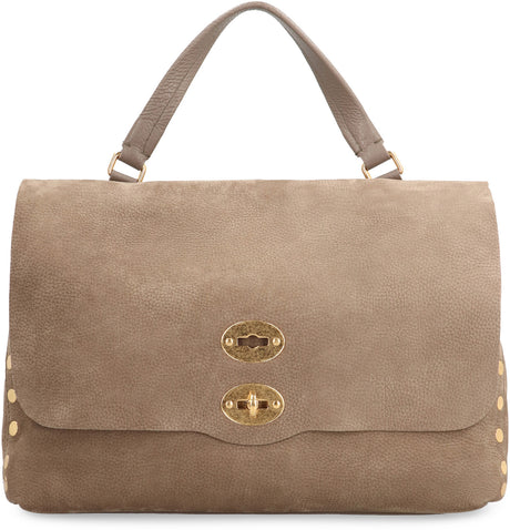 ZANELLATO Elegant Leather Tote Handbag with Gold-Tone Accents - 35x24x13 cm