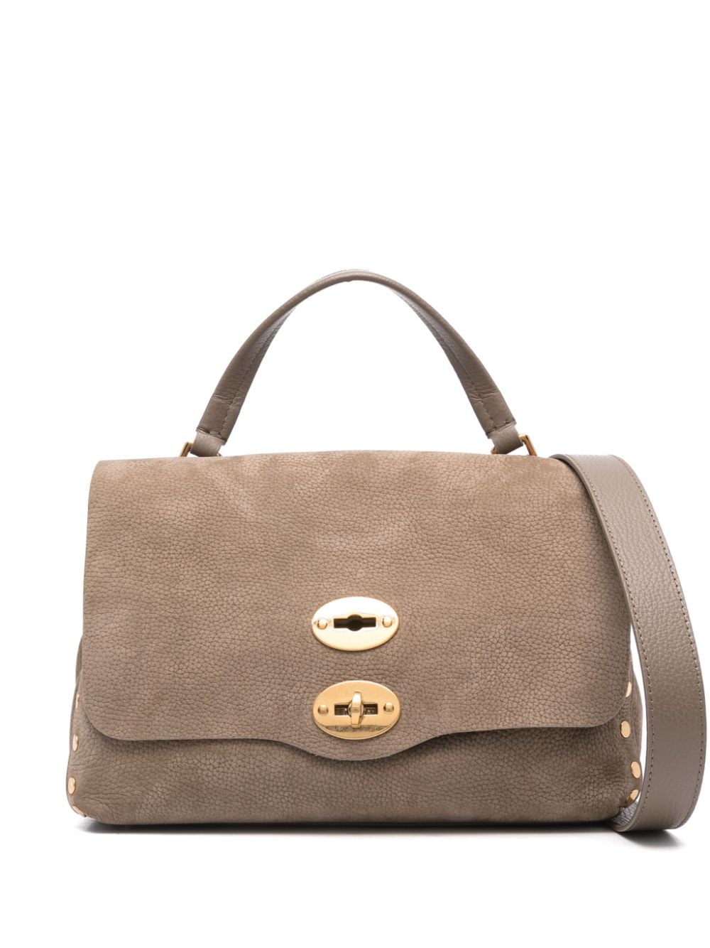 ZANELLATO Elegant Taupe Grained Leather Shoulder Bag