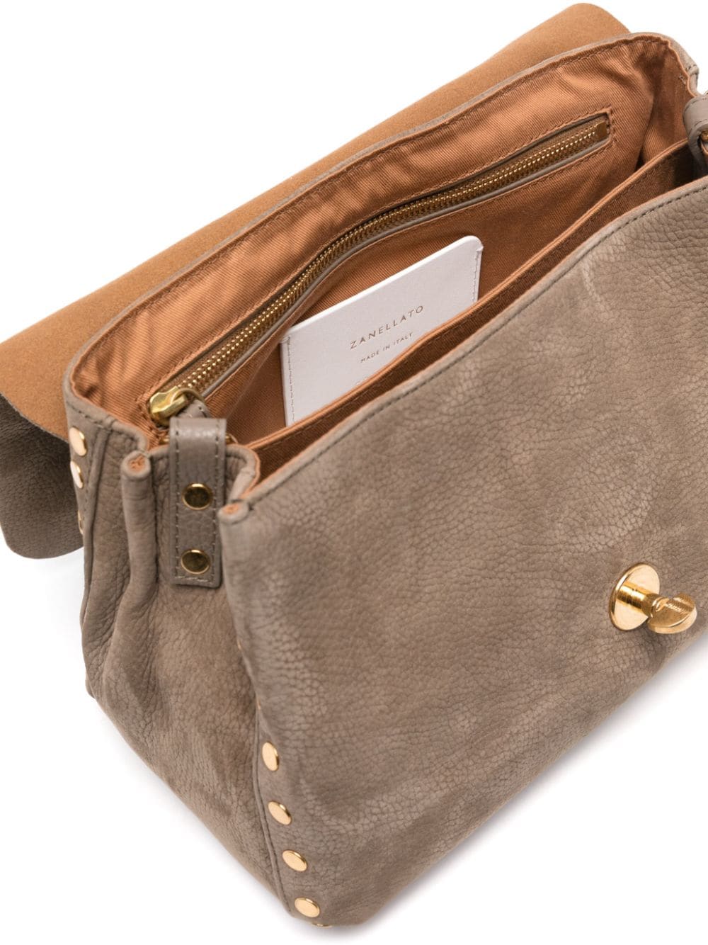 ZANELLATO Elegant Taupe Grained Leather Shoulder Bag