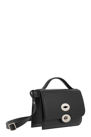 ZANELLATO Square Minimalist Bordeaux Handbag with Detachable Strap - FW23