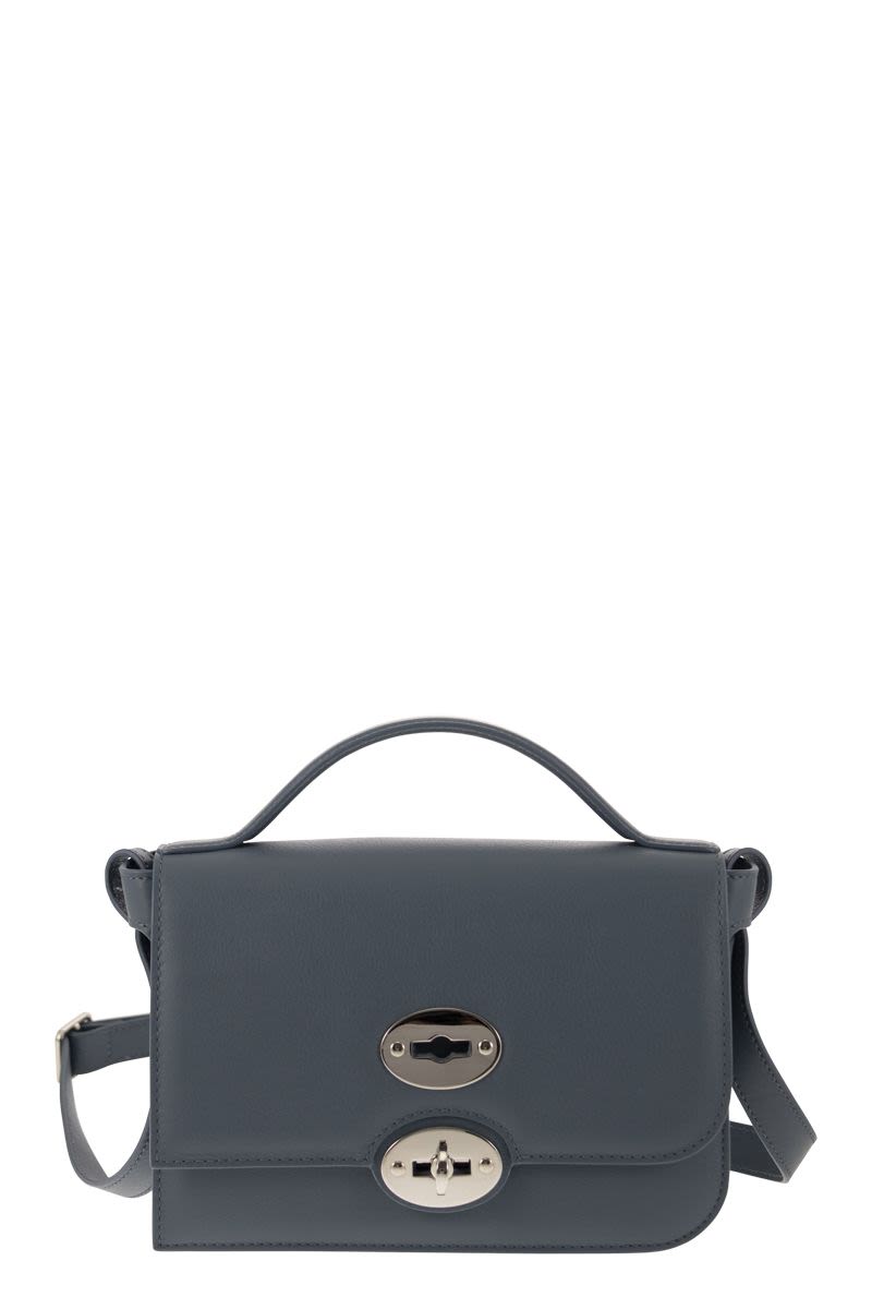 ZANELLATO Square Minimalist Bordeaux Handbag with Detachable Strap - FW23