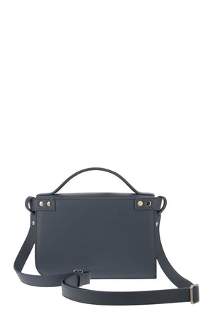 ZANELLATO Square Minimalist Bordeaux Handbag with Detachable Strap - FW23