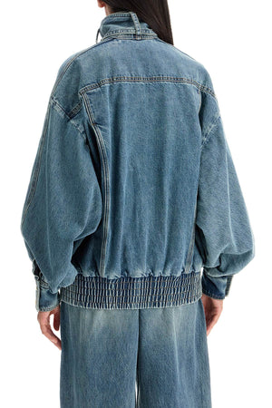 ZIMMERMANN Oversized Denim Bomber Jacket - Size 0