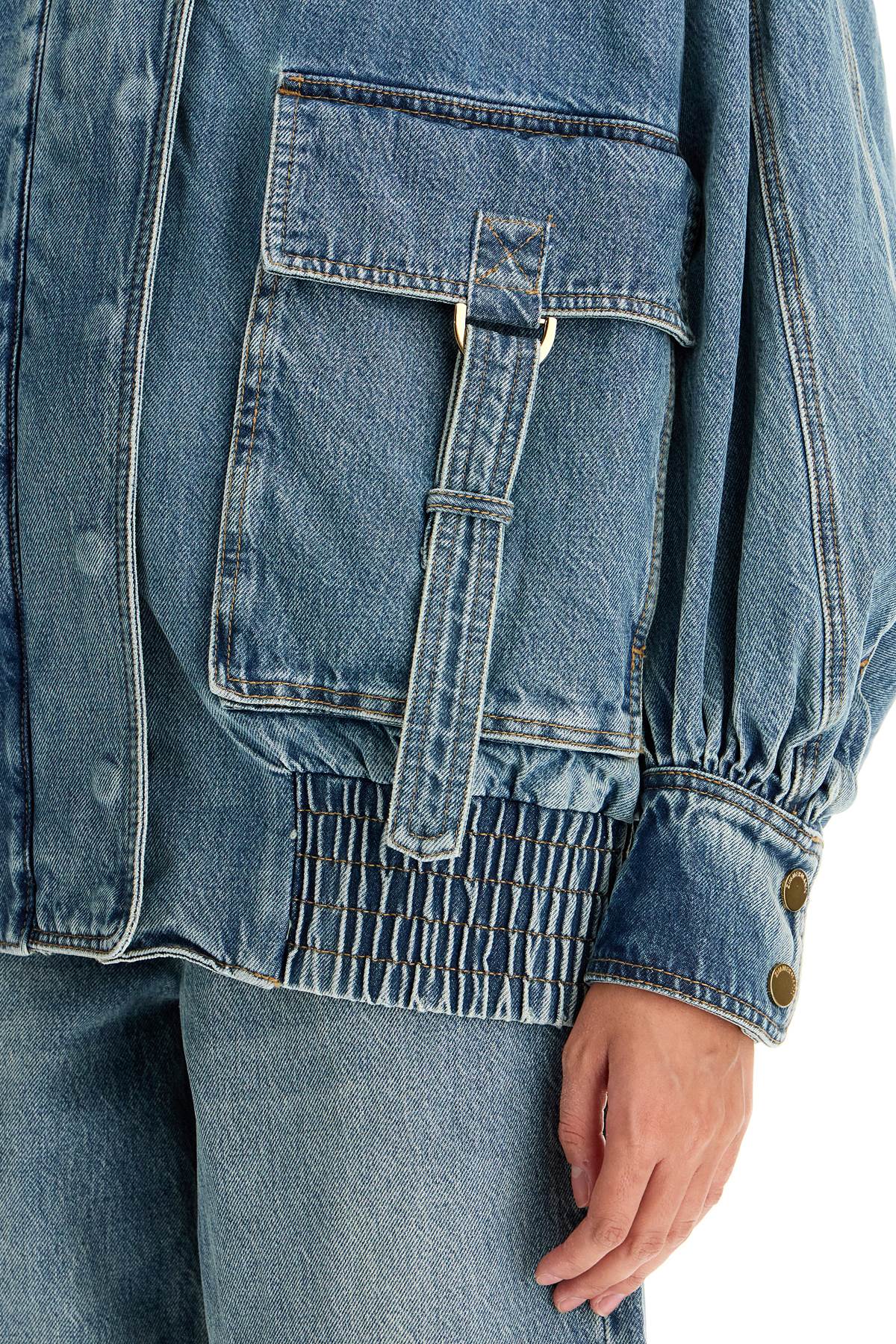 Áo khoác bomber denim oversized - Size 0