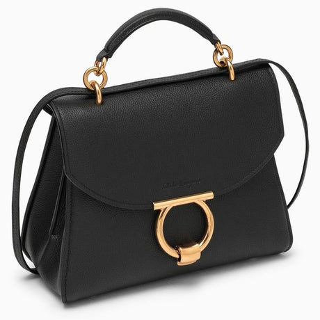 Women's Multicolor Leather Handbag with Gancini Hook and Gold-Tone Accents