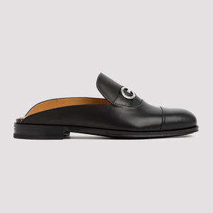 FERRAGAMO Men's Black Leather Gab Loafer SS23