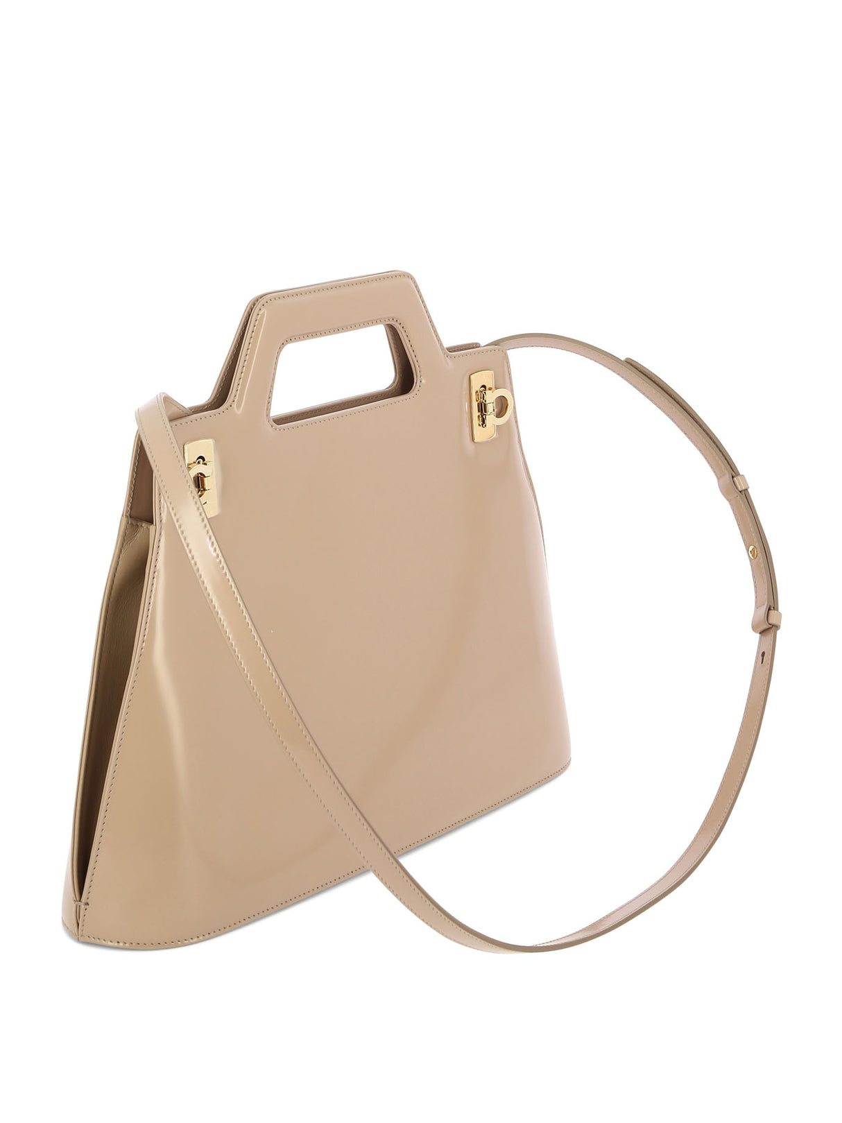 FERRAGAMO Beige Leather Tote with Removable Strap for Women - FW23 Collection