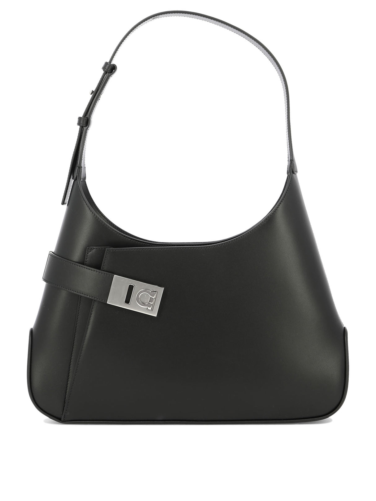 Asymmetrical Shoulder Bag with Gancini Hook Buckle for Women