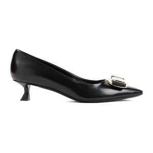 FERRAGAMO Black 4CM-Heel Leather Pumps for Women