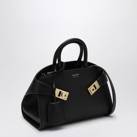 FERRAGAMO Mini Hug Black Leather Handbag