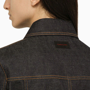 FERRAGAMO Multicolor Dark Denim Single-Breasted Jacket