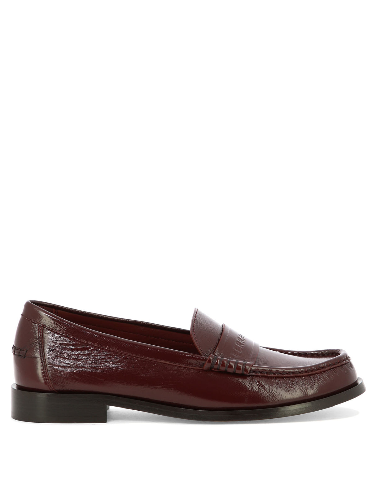 FERRAGAMO Maroon 100% Leather Moccasins for Women - SS24 Collection