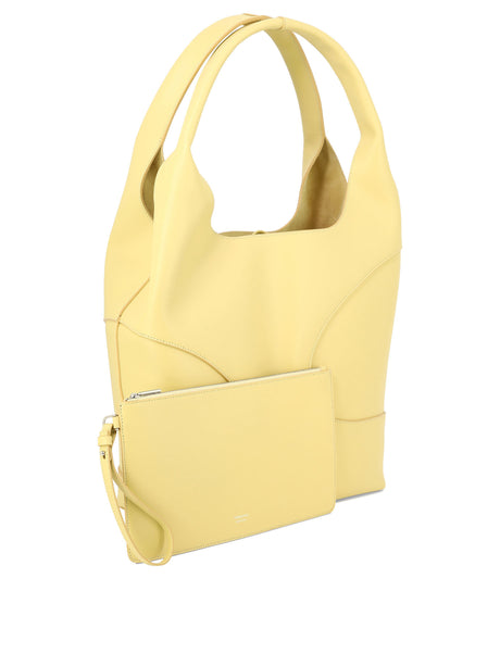 FERRAGAMO Sleek and Chic: Yellow Cut-Out Hobo Handbag for Women