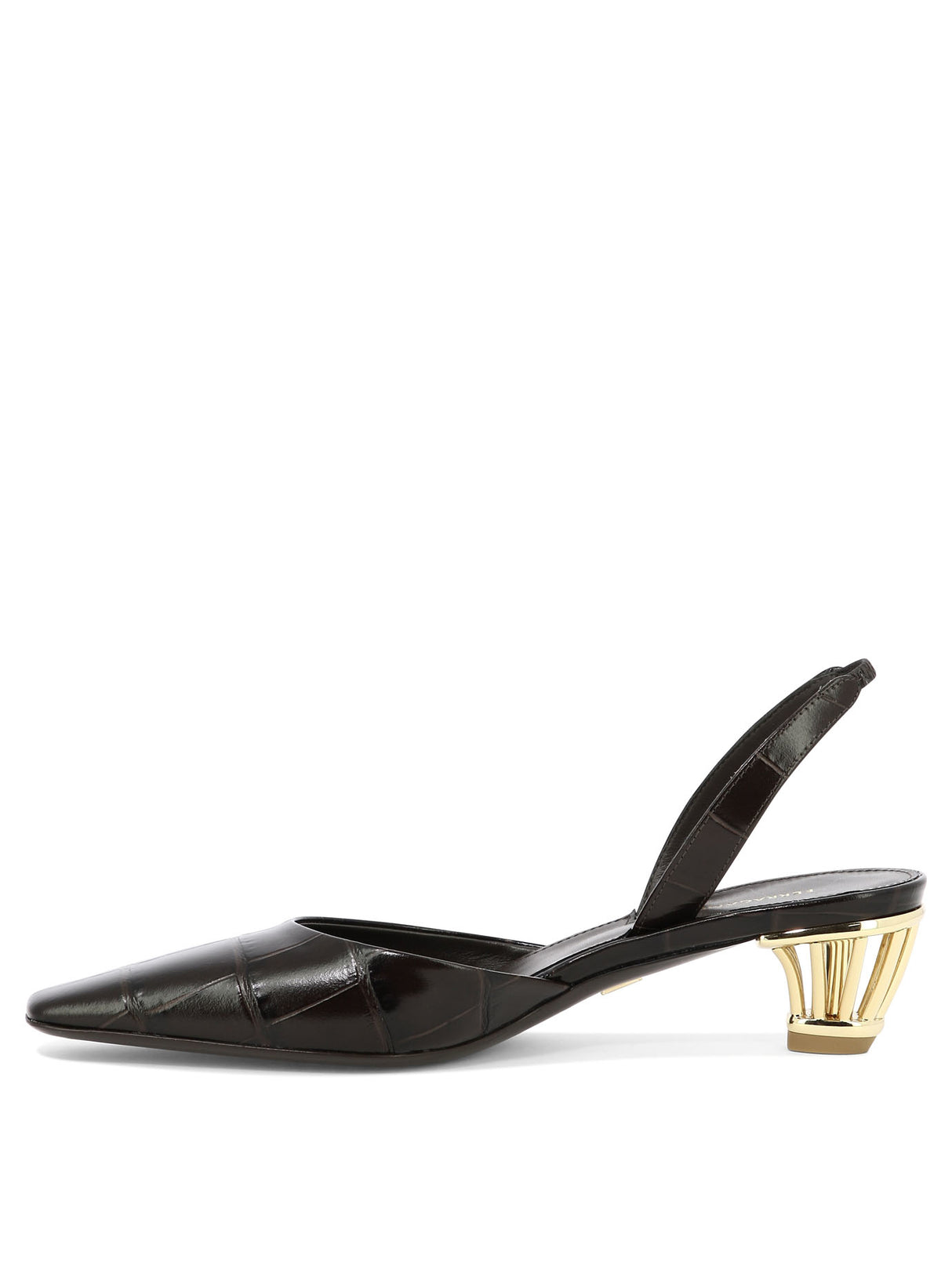 FERRAGAMO Brown Leather Slingbacks for Women - SS24 Collection