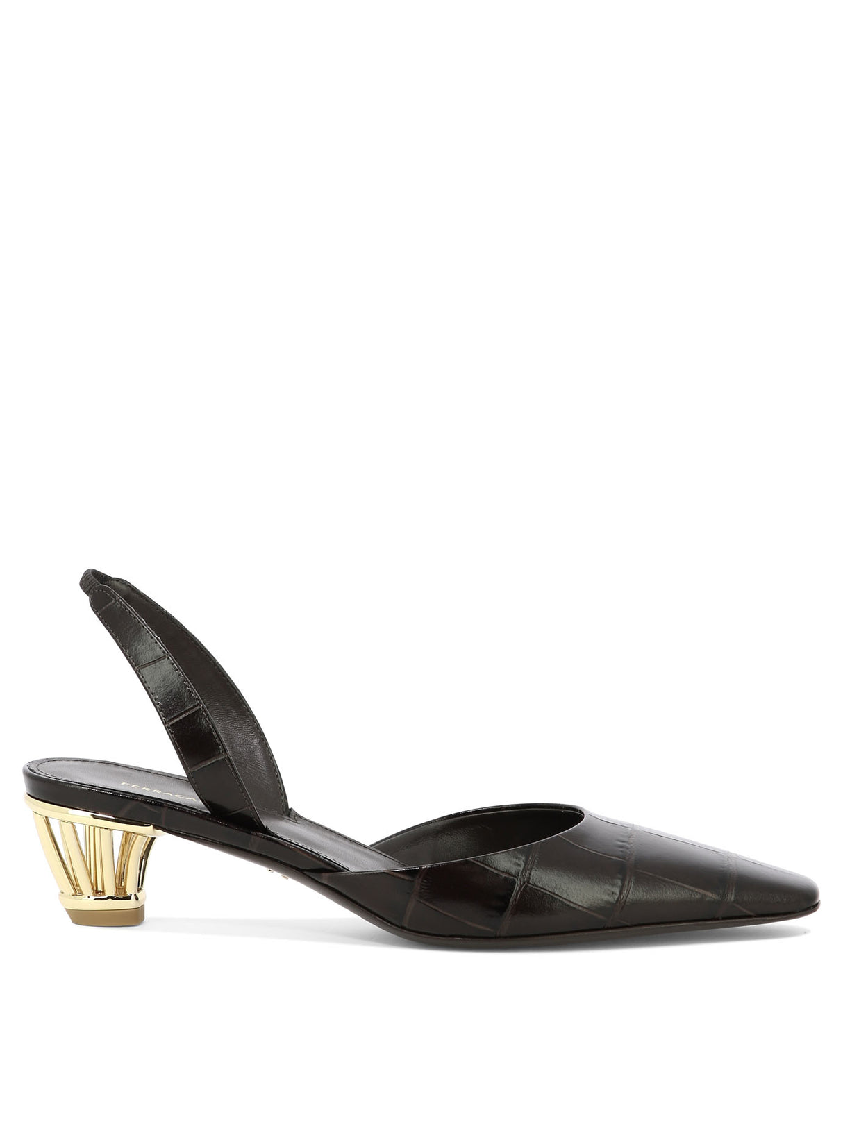 FERRAGAMO Brown Leather Slingbacks for Women - SS24 Collection