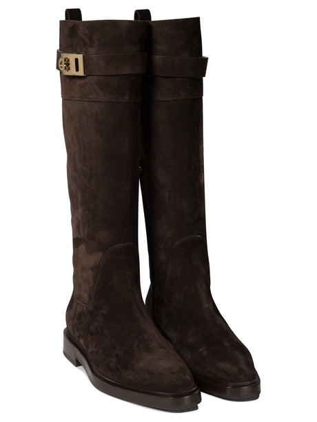 FERRAGAMO Elegant Roly Riding Boots with Gancini Buckle Detail