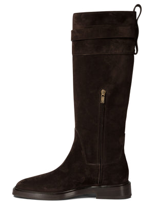 FERRAGAMO Elegant Roly Riding Boots with Gancini Buckle Detail