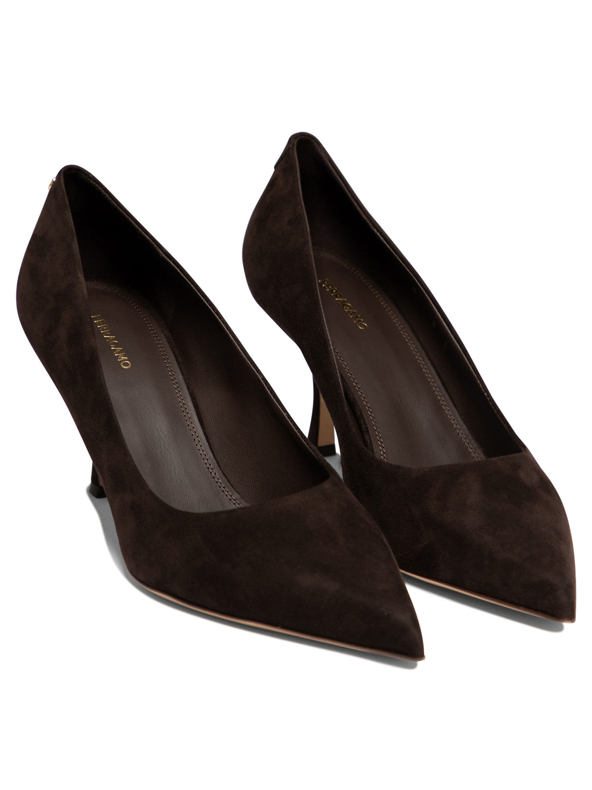 FERRAGAMO Elegant Brown Suede Pumps for Women - FW24 Collection